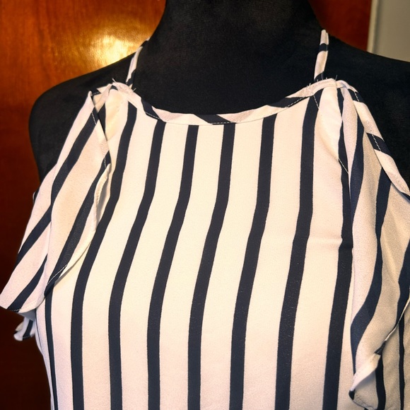 J crew navy blue and white striped halter - Picture 8 of 9